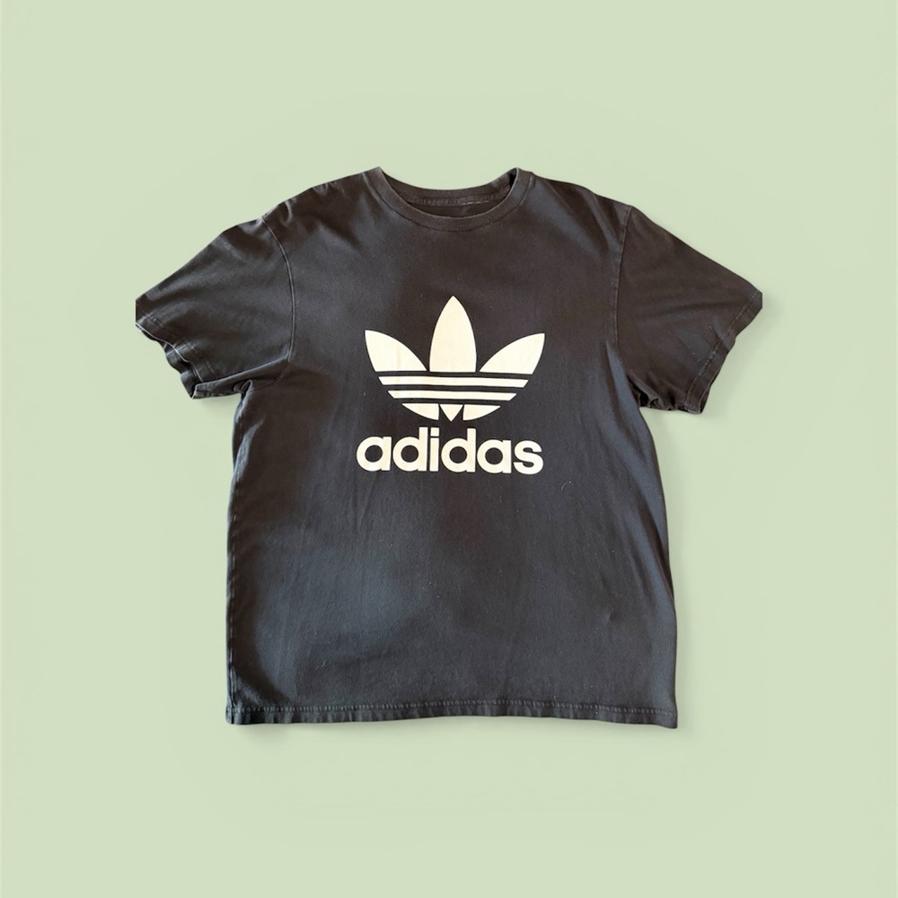 Adidas m Black Tee with White Logo